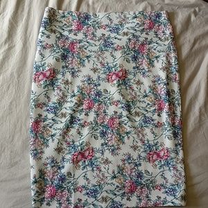 Floral Lularoe Cassie Pencil Skirt